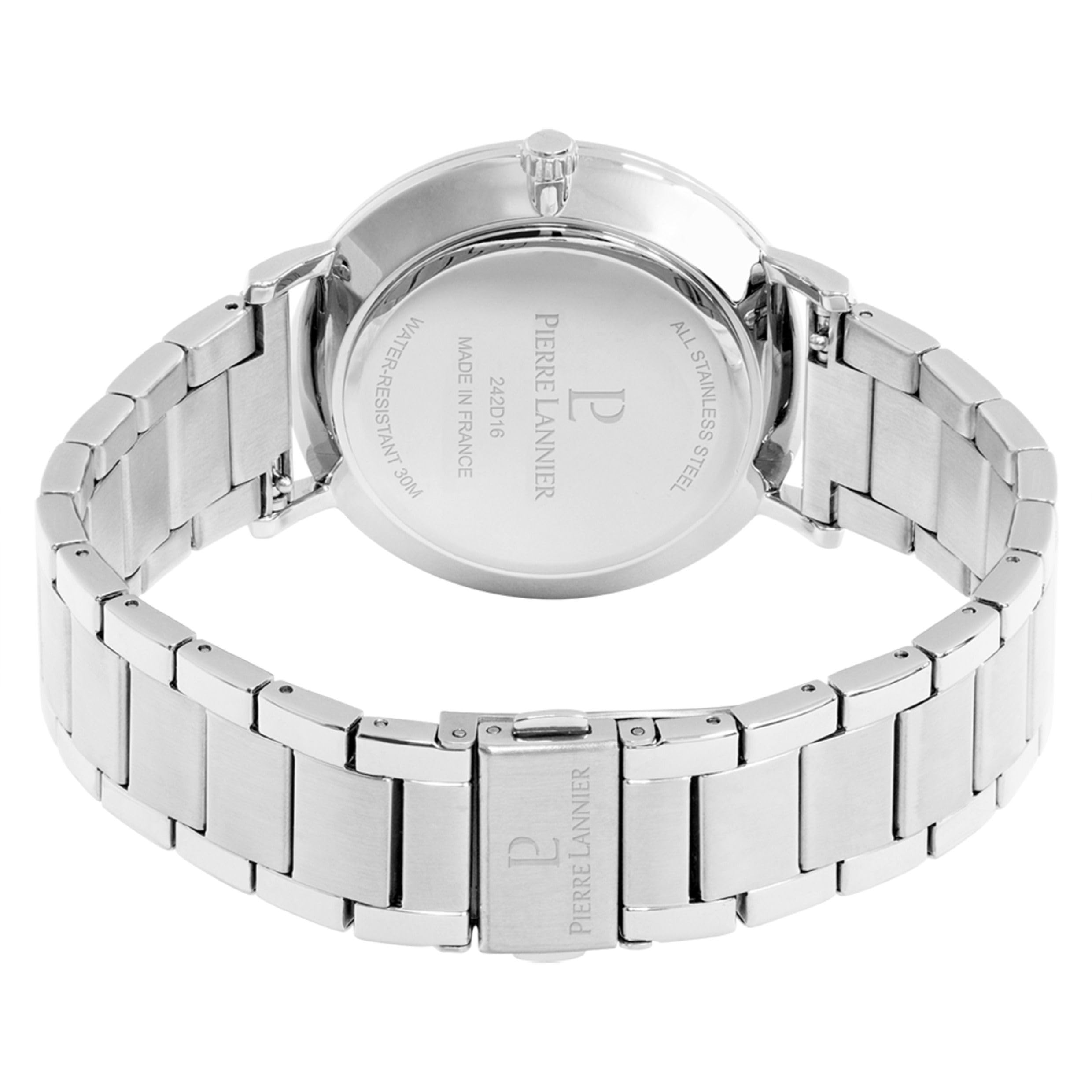 pierre-lannier-data-date-bleu-montre-homme-quartz-42-mm-acier-cuir-marron-3-atm image 5