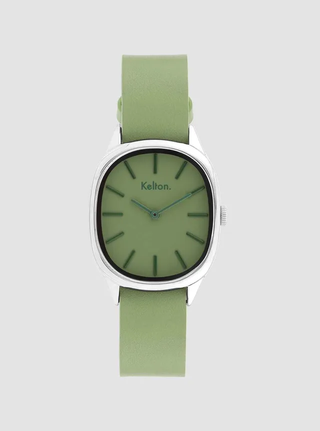 kelton-colorama-sauge-montre-ovale-bracelet-interchangeable image 1