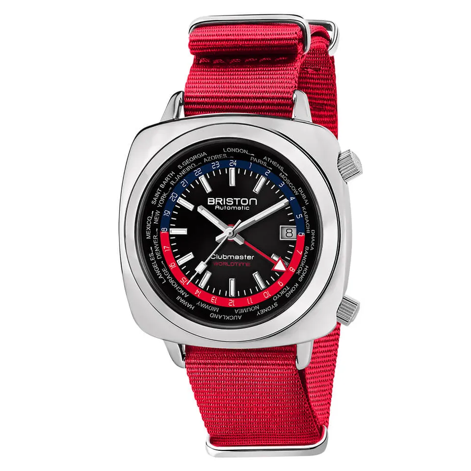briston-clubmaster-traveler-worldtime-automatique-42-mm-acier-rouge image 1