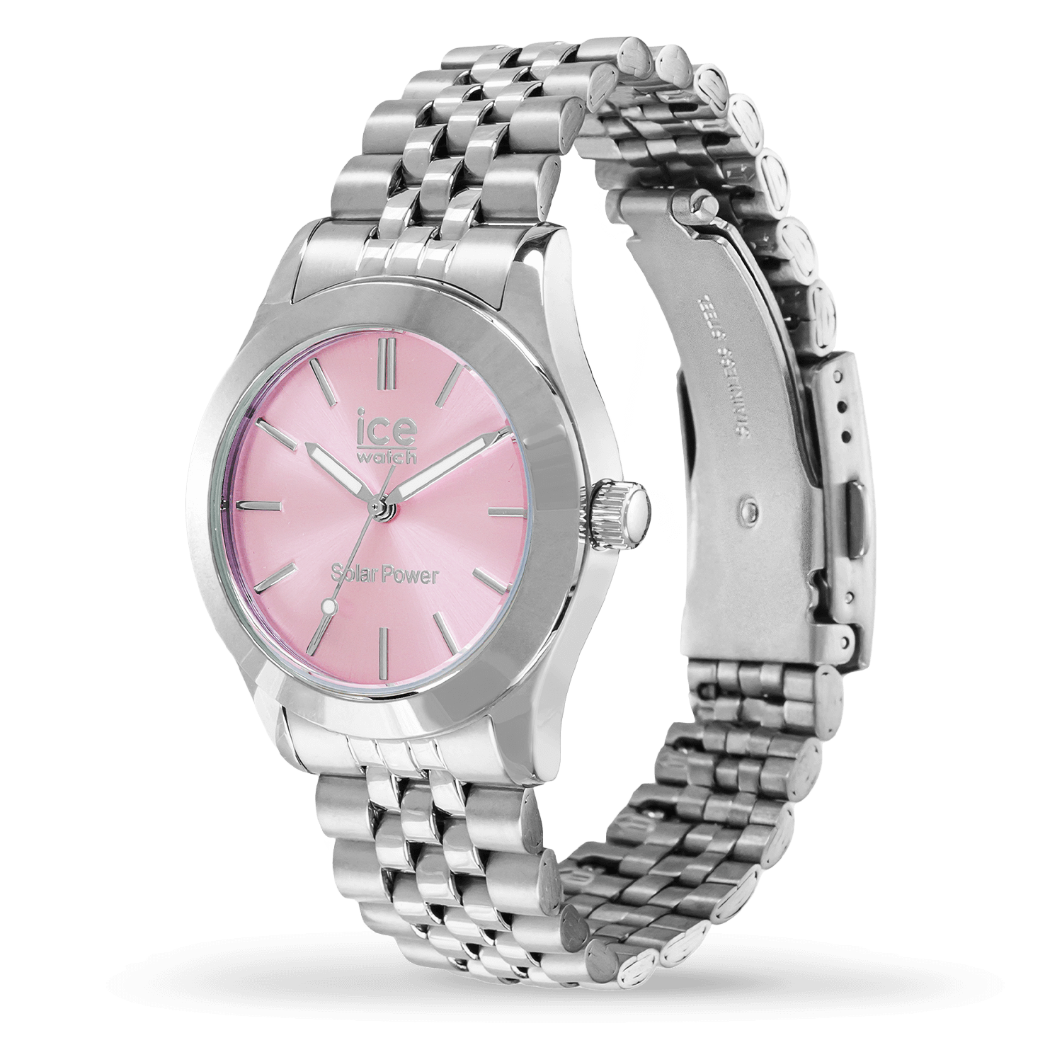 ice-watch-ice-steel-solar-montre-femme-silver-light-pink-solaire image 2