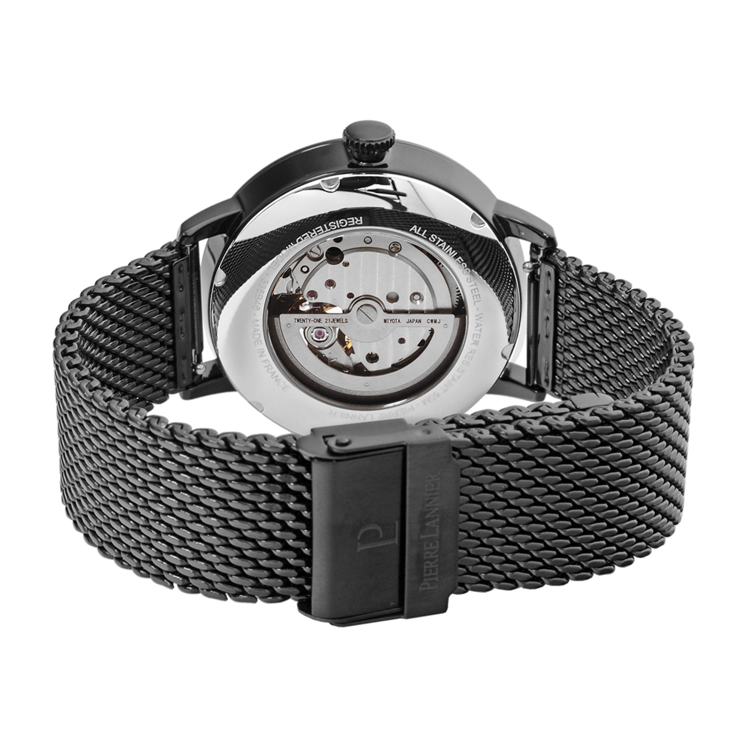 pierre-lannier-trio-automatique-42-mm-acier-inoxydable-5-atm-montre-automatique image 4