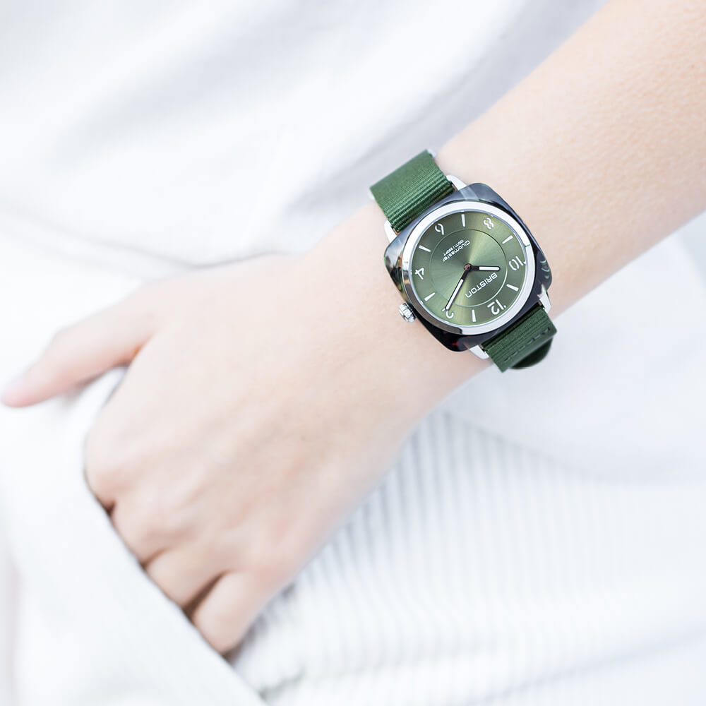 briston-clubmaster-chic-hm-montre-quartz-36-mm-vert-olive image 2