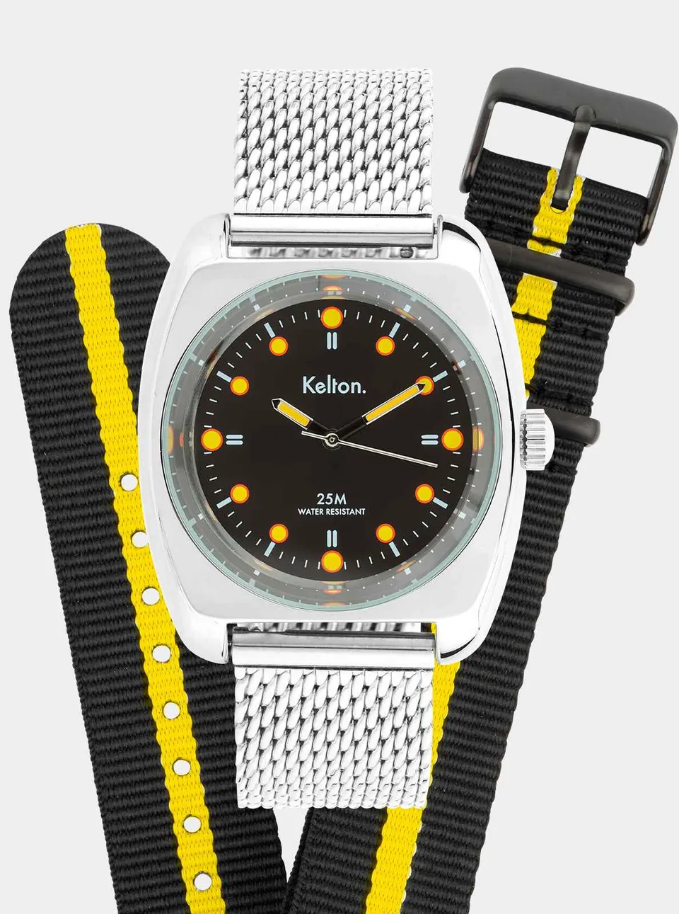 kelton-rc2-noir-jaune-mesh-coffret-nato-offert-montre-racing image 1