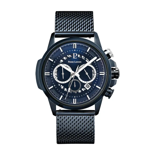 pierre-lannier-sentinelle-chronographe-quartz-44-mm-bleu-acier-5-atm image 1