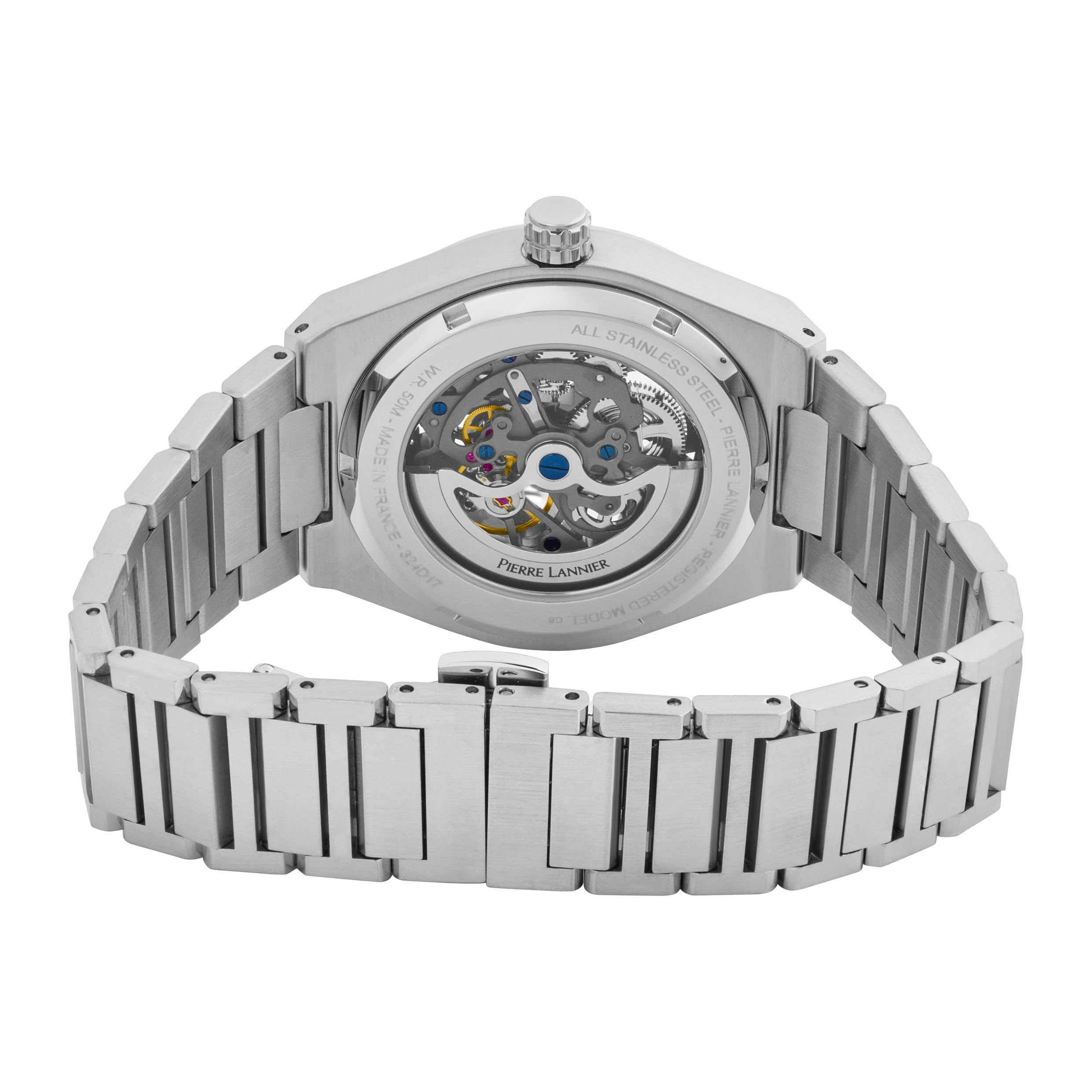 pierre-lannier-ardent-montre-automatique-42-5-mm-cadran-vert-squelette-acier-5-a image 4