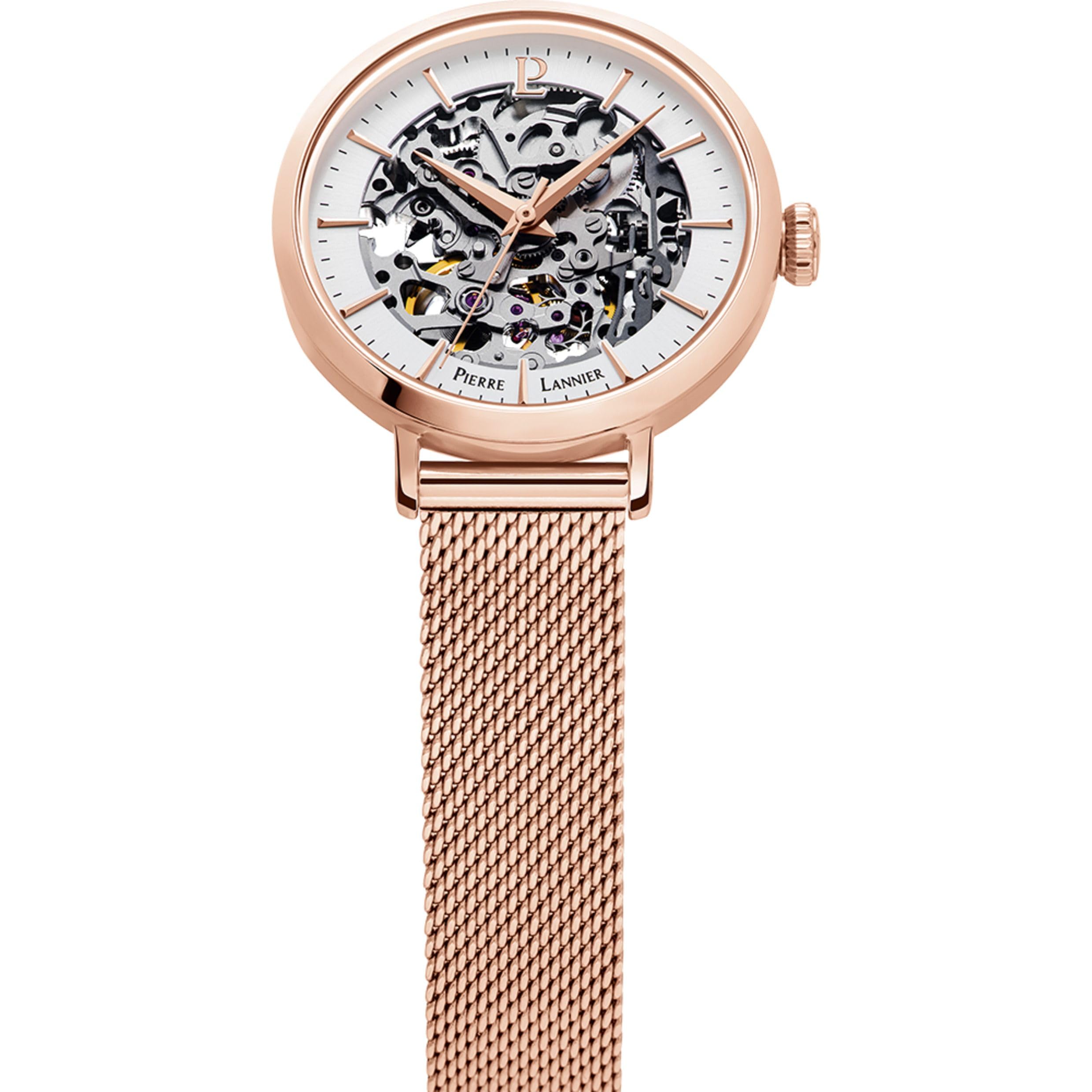 pierre-lannier-313b928-montre-femme-automatique-acier-rose-35-mm image 3