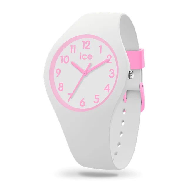 ice-watch-ice-ola-kids-candy-white-montre-enfant-fille-silicone-blanc-rose-bonbo image 1
