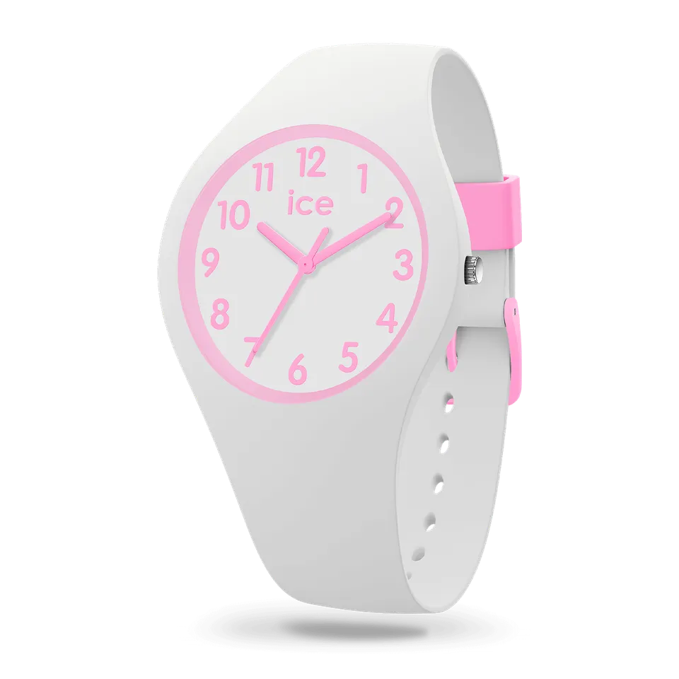 ice-watch-ice-ola-kids-candy-white-montre-enfant-fille-silicone-blanc-rose-bonbo image 1