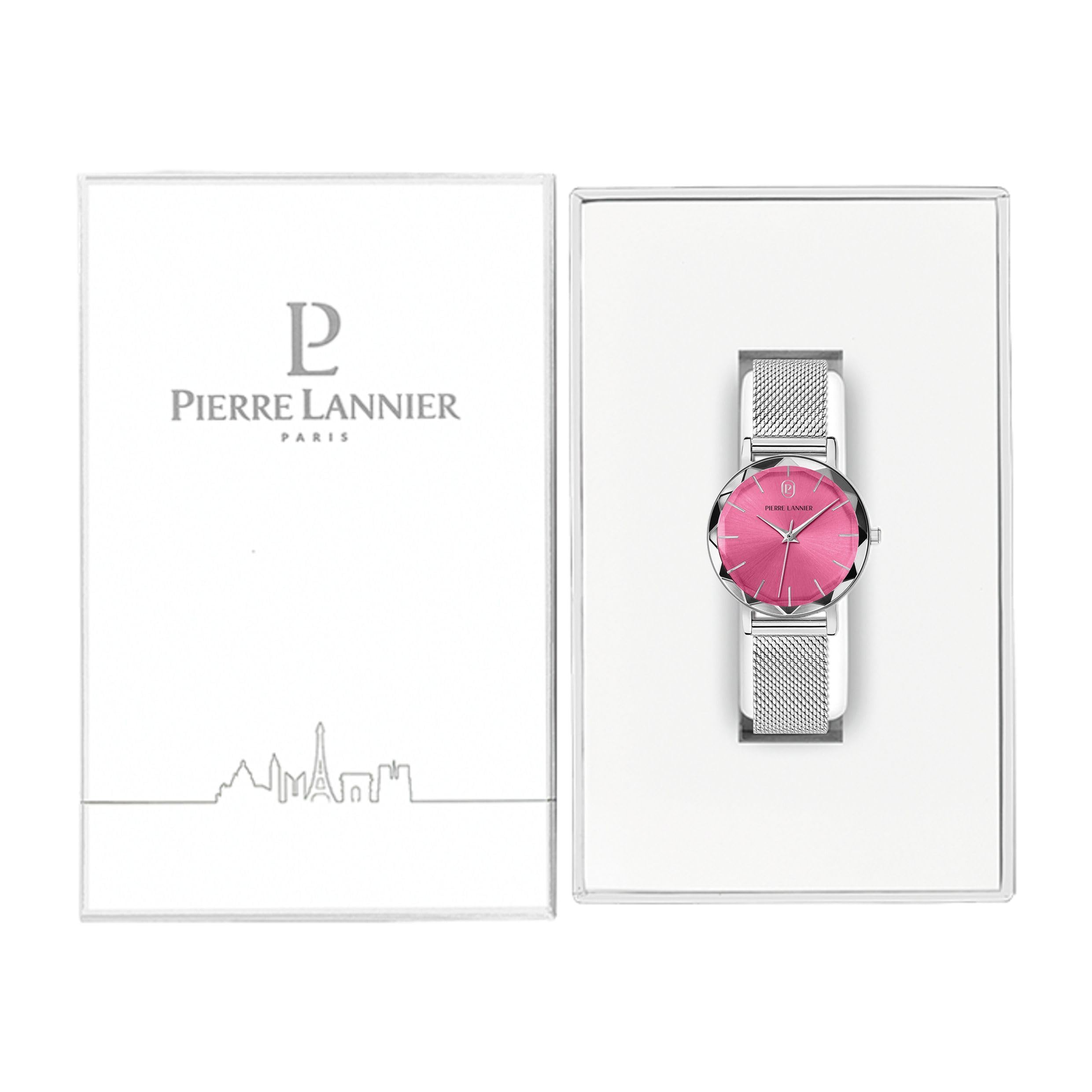 pierre-lannier-multiples-009m651-montre-femme-rose-glamour-verre-facett image 6