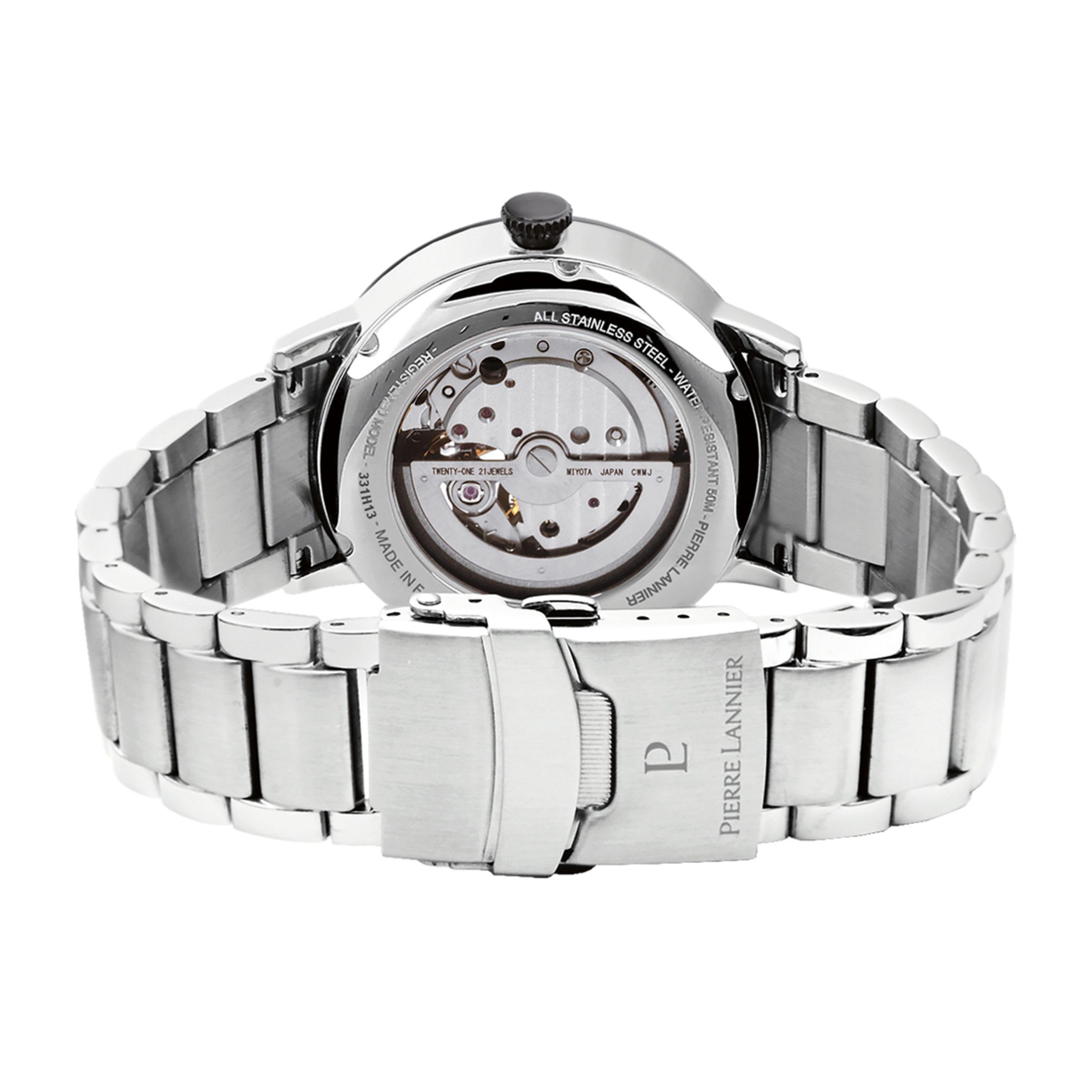 pierre-lannier-trio-automatique-montre-acier-inoxydable-42-mm-tanche-5-atm image 4