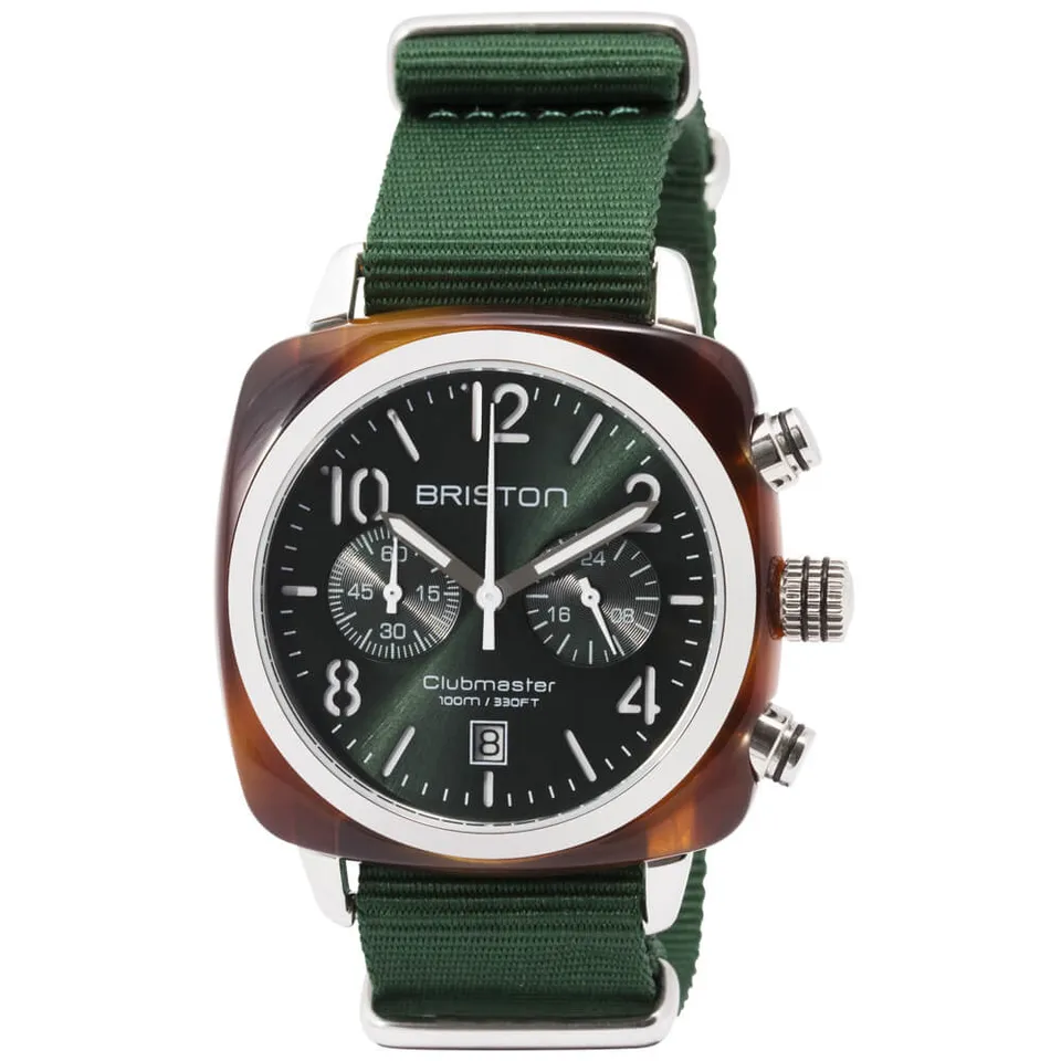 briston-clubmaster-classic-chronographe-40-mm-vert-anglais image 1