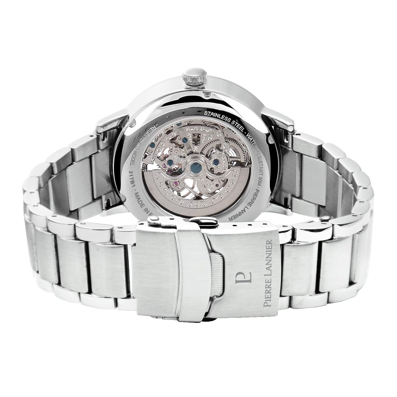 pierre-lannier-automatique-homme-42-mm-cadran-noir-bracelet-acier-317b131 image 4