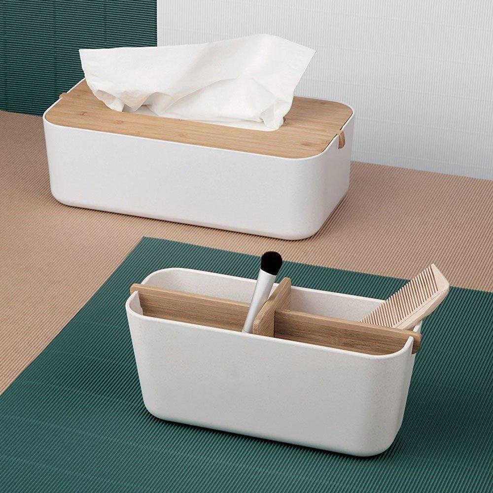 lexon-lh43w8-bo-te-mouchoirs-bambou-blanc-26-5-x-13-7-x-8-cm image 2