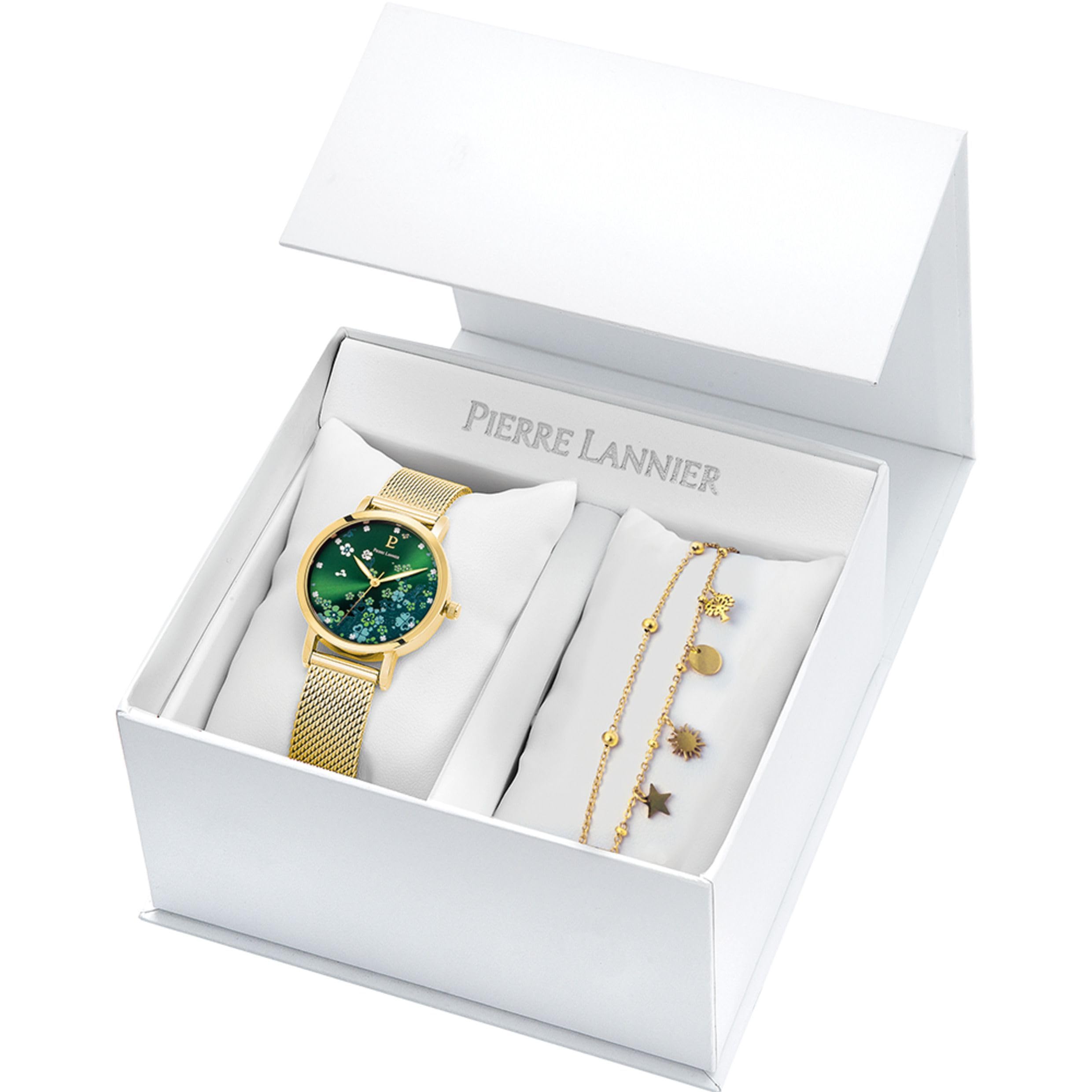 pierre-lannier-tallia-montre-femme-quartz-36-mm-acier-dor-cadran-vert-3-atm image 1