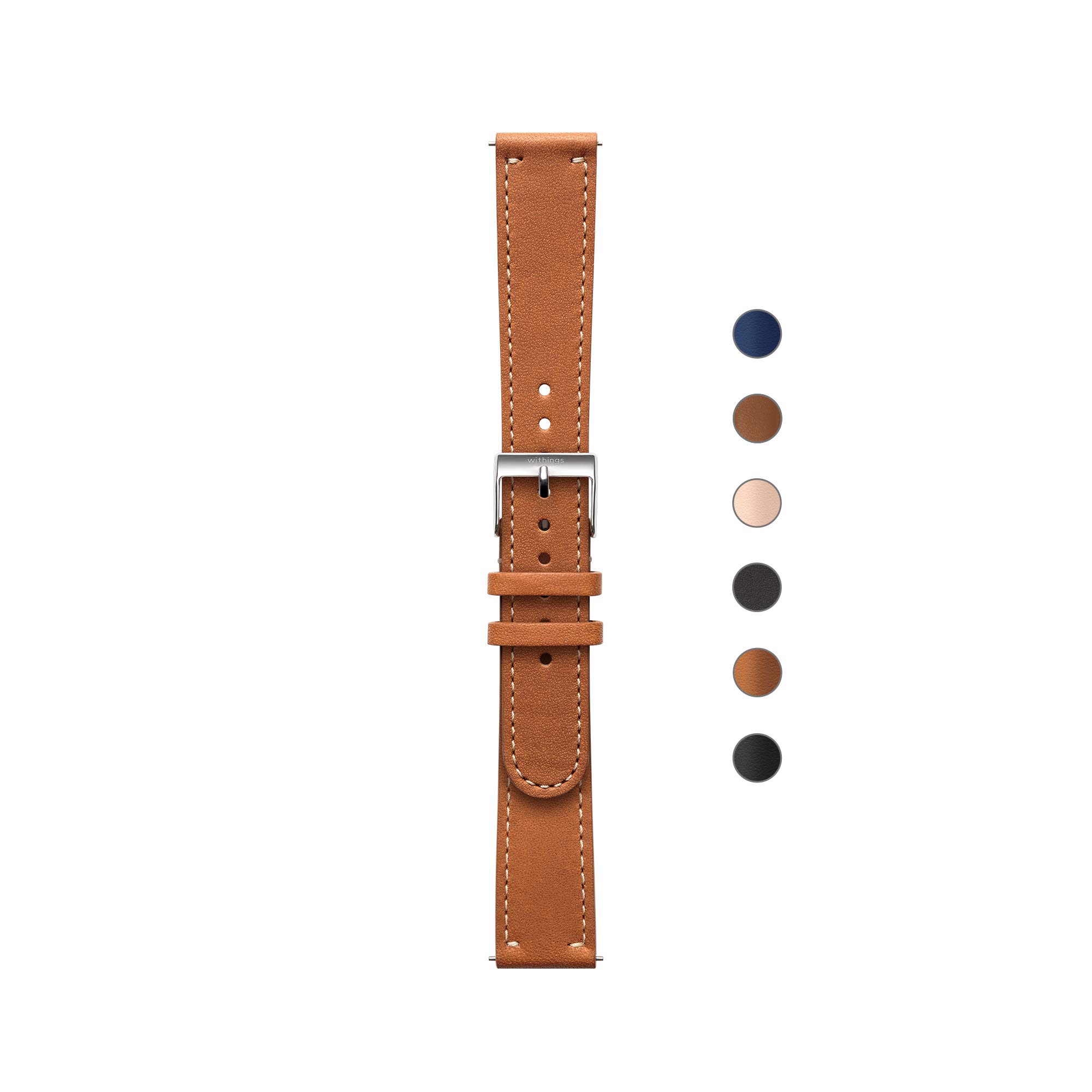 withings-bracelet-cuir-premium-18-mm-pour-scanwatch-38-mm-et-steel image 1