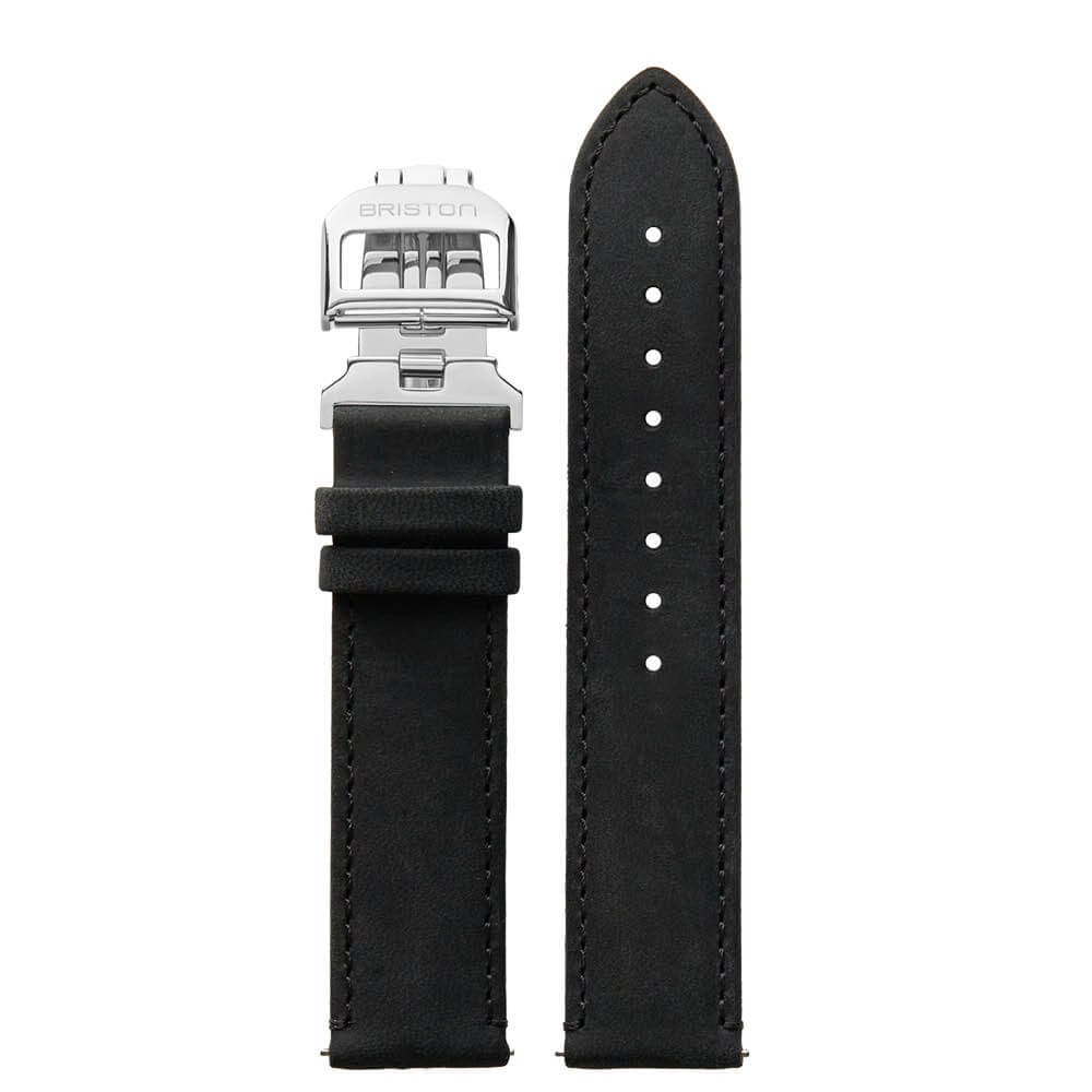 briston-bracelet-cuir-vintage-20-mm-noir-boucle-d-ployante image 1