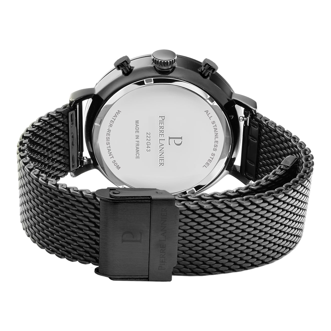 pierre-lannier-essential-222g439-montre-homme-43-mm-cadran-noir-bracelet-acier-n image 4