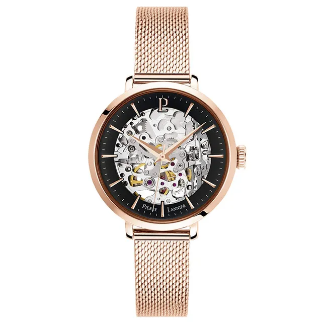 pierre-lannier-313b938-montre-femme-automatique-35-mm-acier-rose image 1