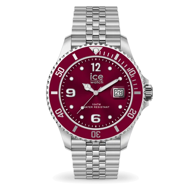 ice-watch-ice-steel-silver-bordeaux-montre-homme-acier-inoxydable image 1