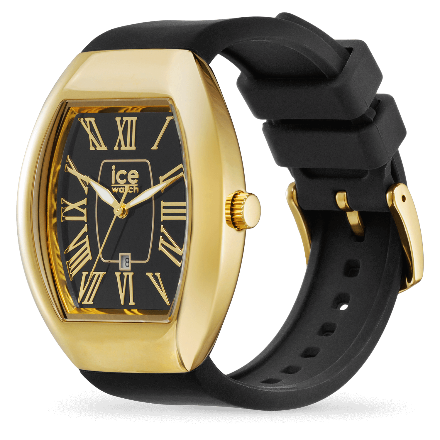 ice-watch-ice-dome-metal-black-gold-montre-femme-silicone-noir-et-dor image 2