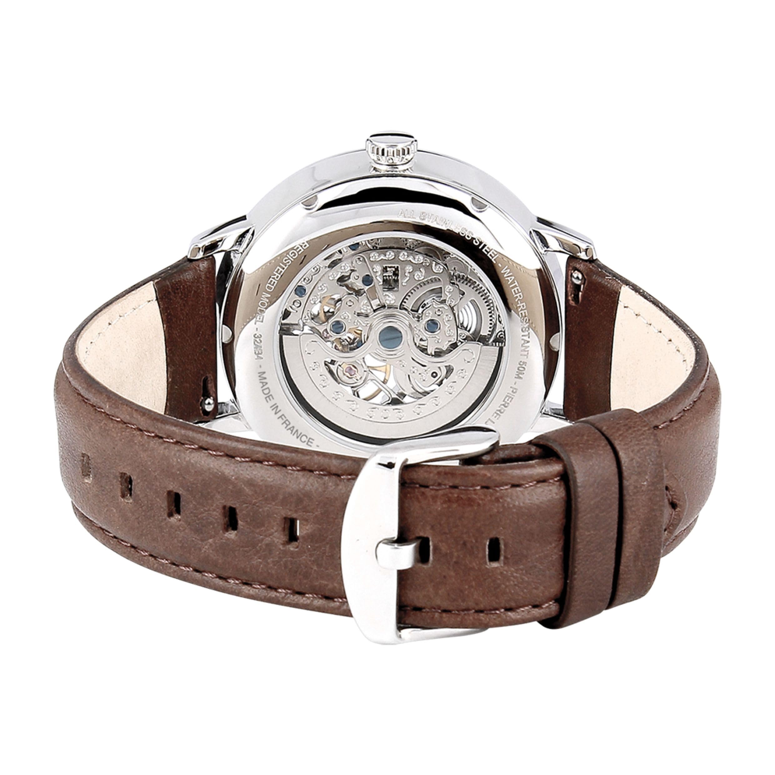 pierre-lannier-322b164-montre-homme-automatique-42-mm-bracelet-cuir-marron image 5