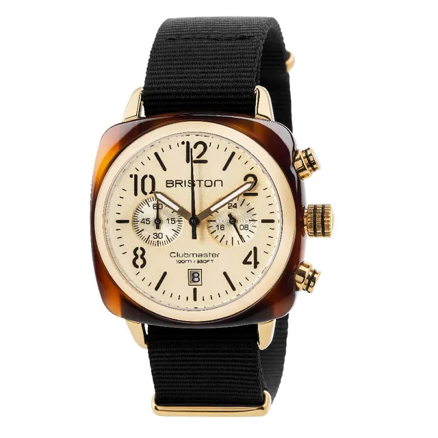 briston-clubmaster-classic-chrono-40-mm-gold-cadran-champagne image 1