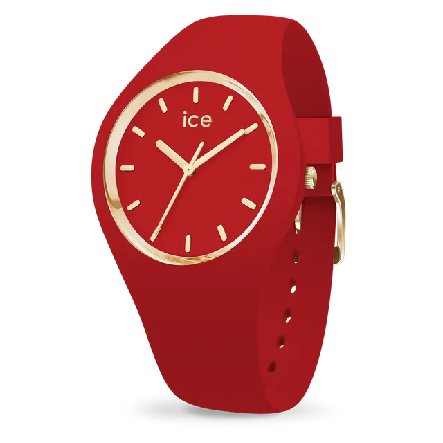 ice-watch-ice-glam-red-montre-femme-silicone-rouge-d-tails-dor-s image 1