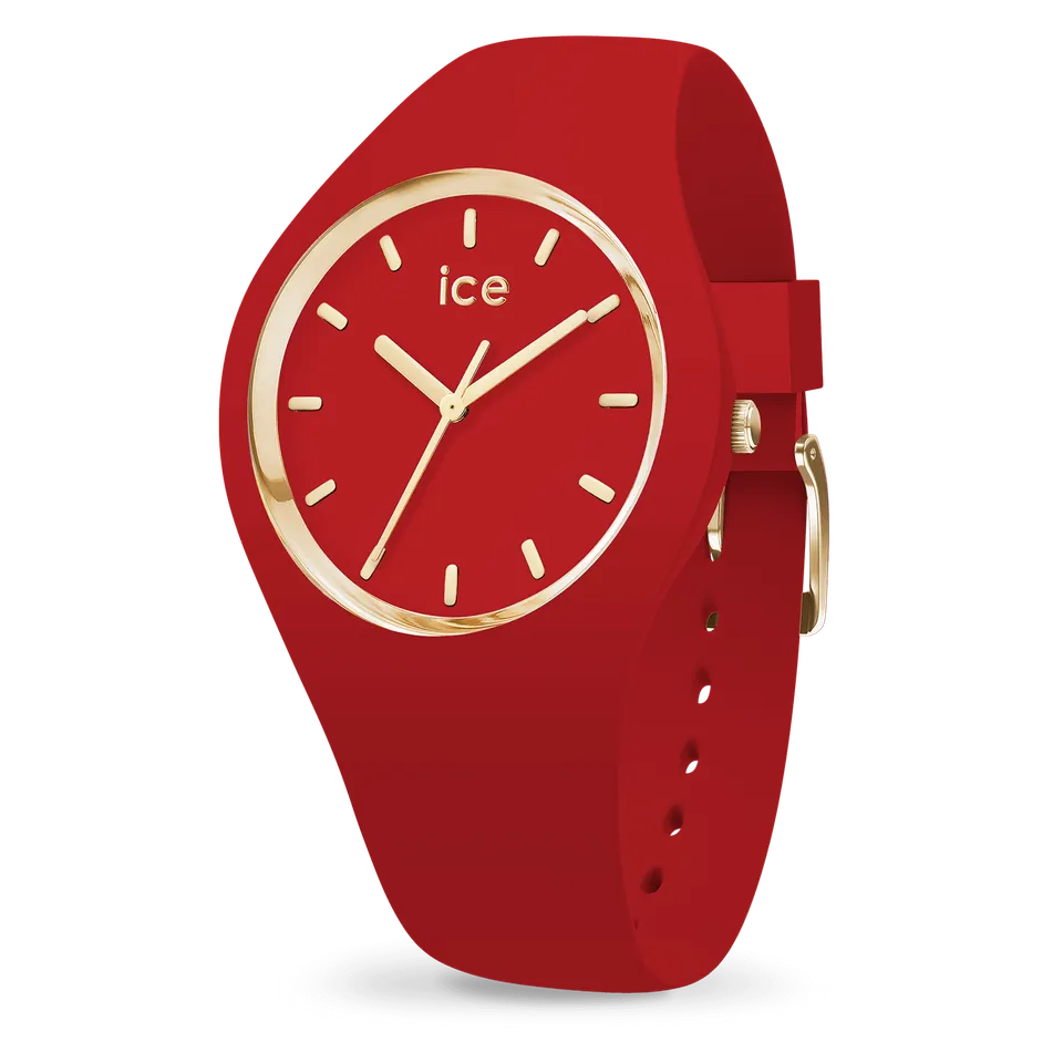 ice-watch-ice-glam-red-montre-femme-silicone-rouge-d-tails-dor-s image 1