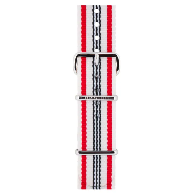 briston-clubmaster-classic-bracelet-type-nato-20-mm-beige-rouge-bleu image 1