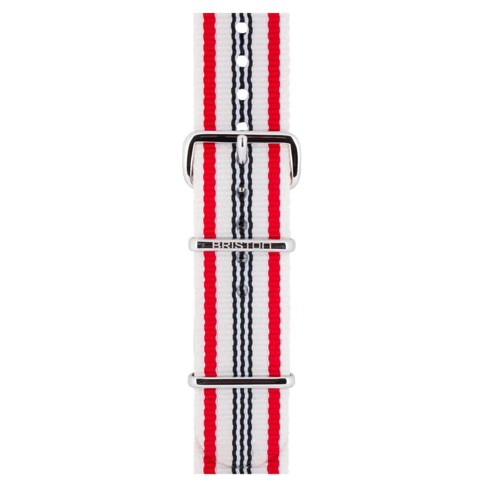 briston-clubmaster-classic-bracelet-type-nato-20-mm-beige-rouge-bleu image 1