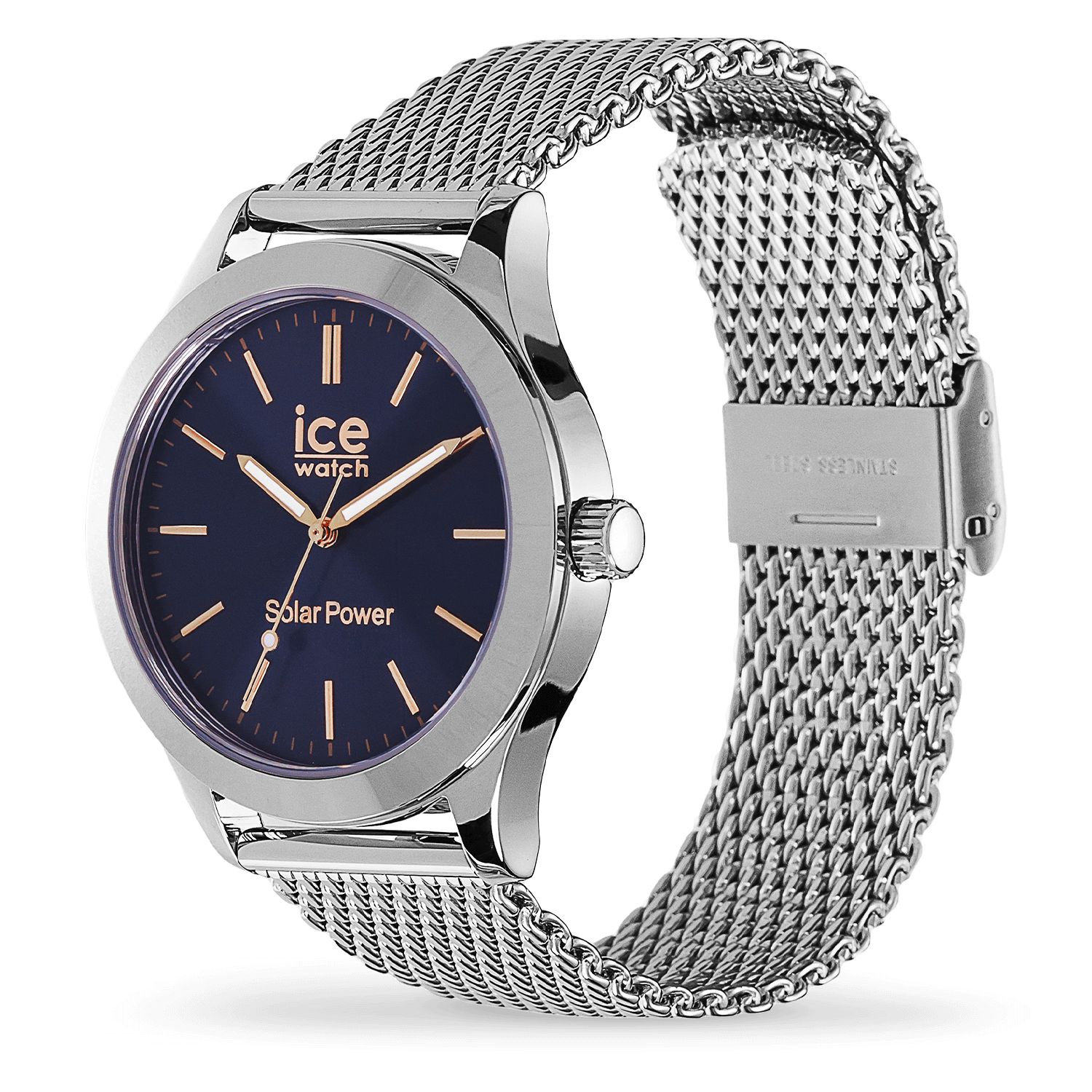 ice-watch-ice-steel-solar-silver-dark-blue-montre-solaire-acier-maille image 2