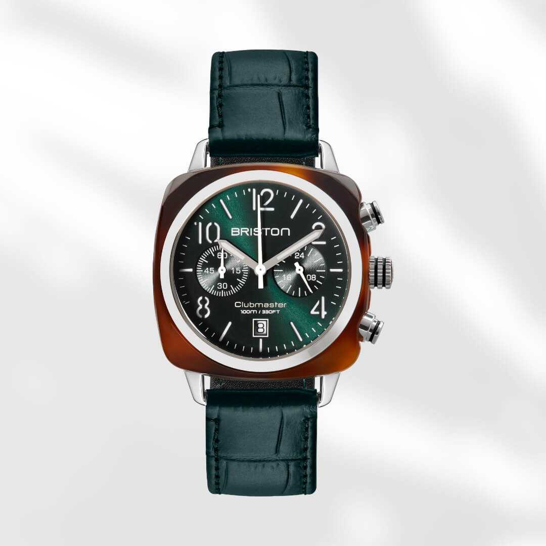 briston-clubmaster-classic-bracelet-cuir-luxury-20-mm-vert-mat image 2