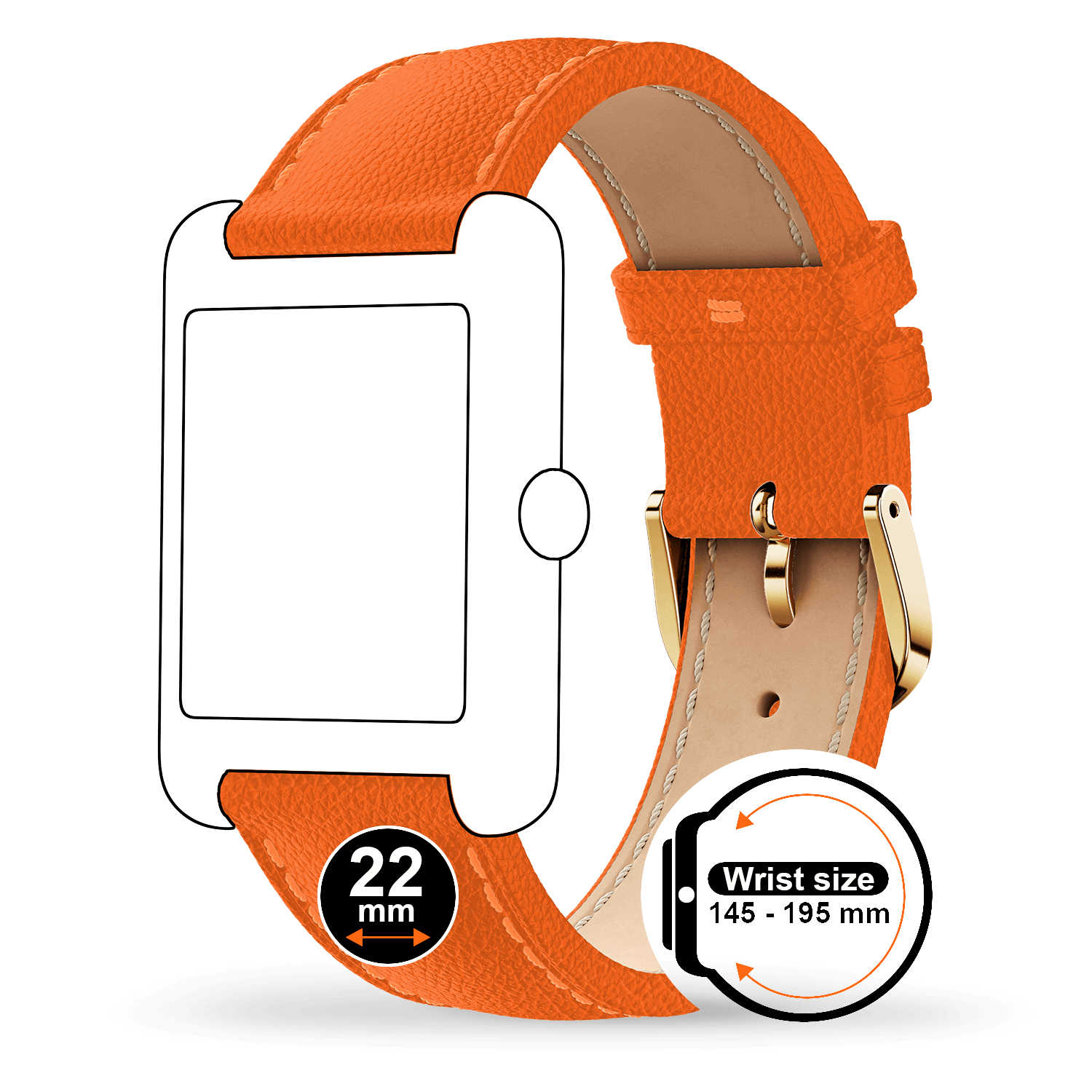 ice-watch-band-leather-22mm-bracelet-cuir-orange-fonc-pour-tks-2-0 image 2