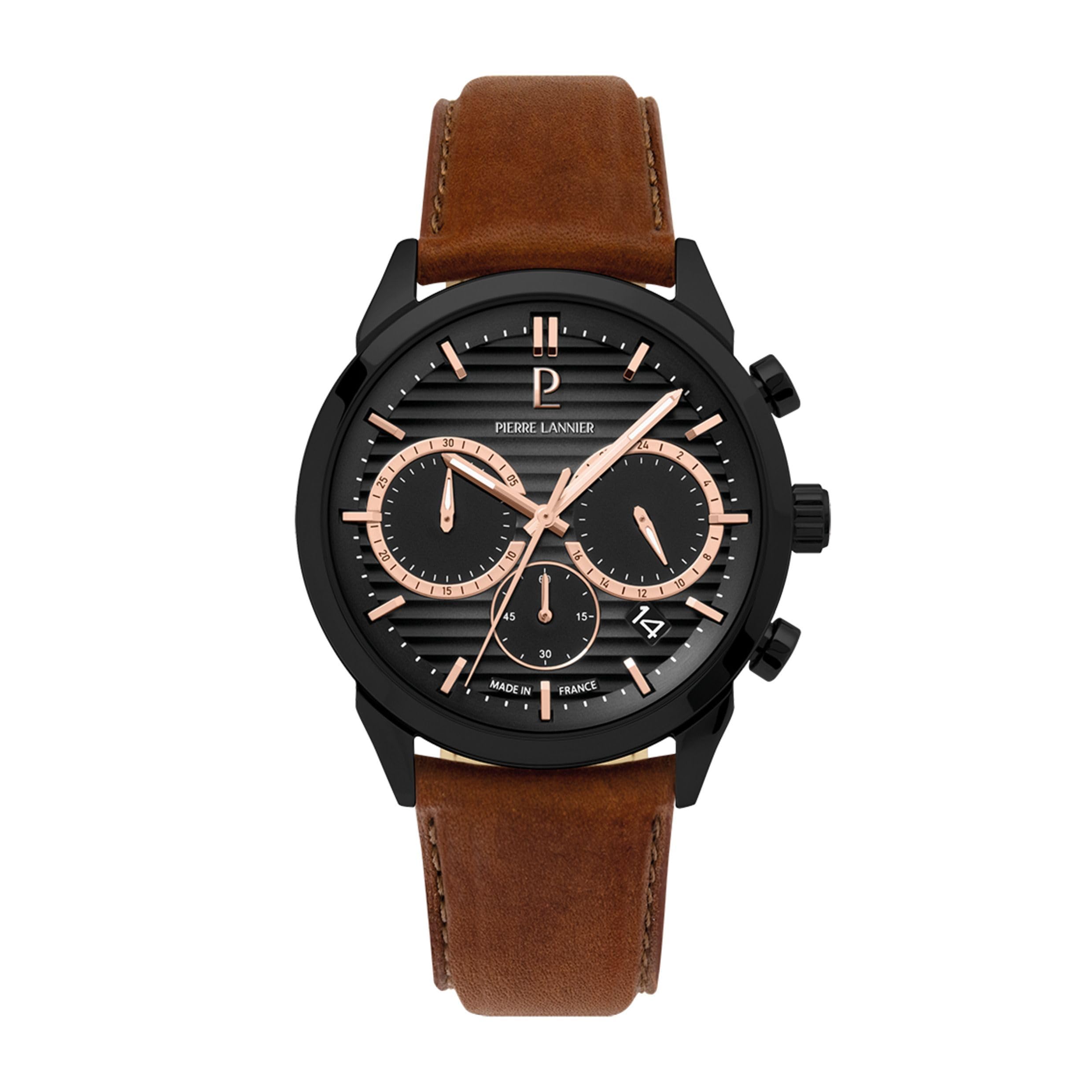 pierre-lannier-monarck-chronographe-quartz-43-mm-acier-inoxydable image 1
