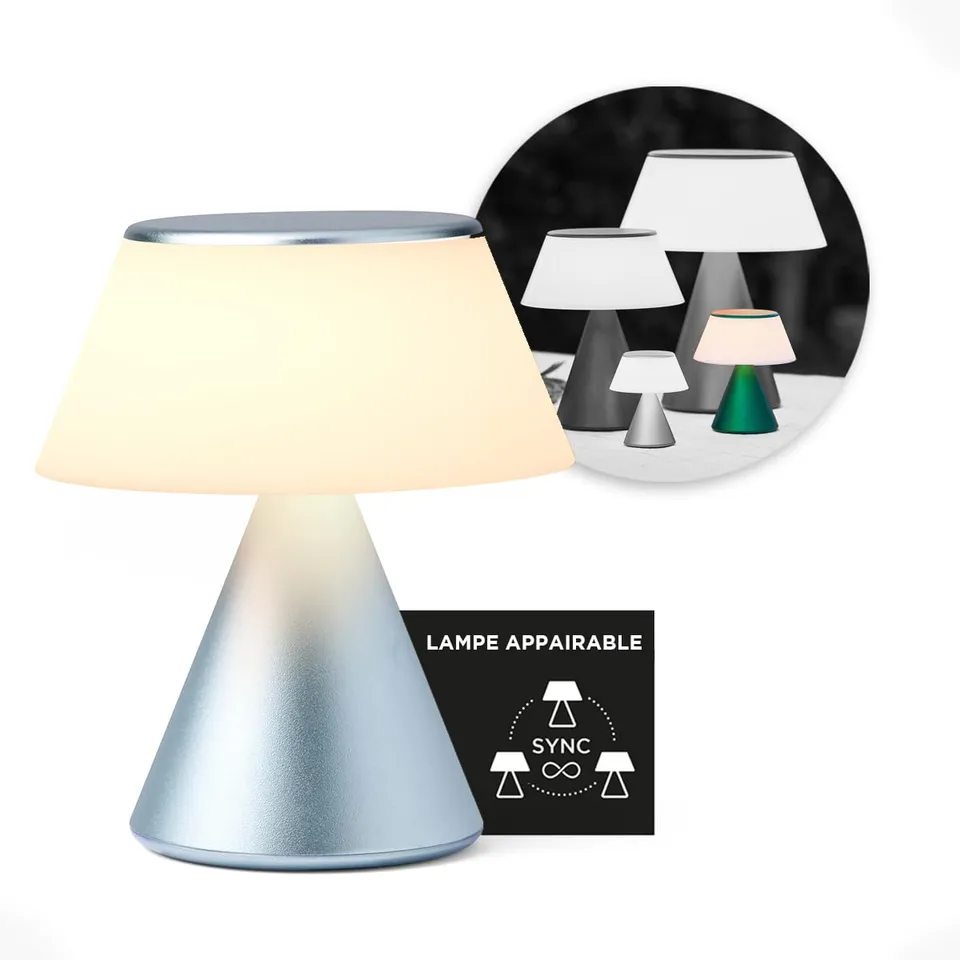 lexon-luma-m-lampe-de-bureau-led-sans-fil-tactile-m-tal-9-couleurs-easysync image 1