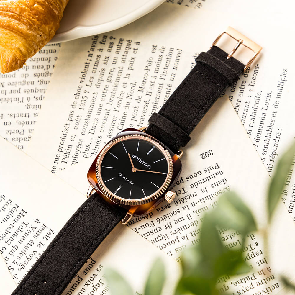 briston-clubmaster-elegant-gold-noir-37-mm-quartz image 2