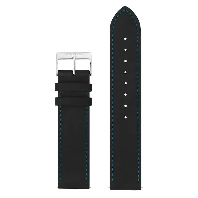 briston-clubmaster-classic-bracelet-cuir-vintage-20-mm-noir-bleu image 1