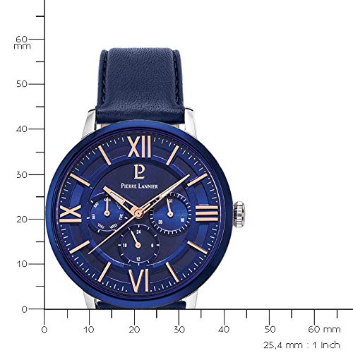 pierre-lannier-beaucour-montre-homme-quartz-42-mm-253c166-bracelet-cuir-bleu-cad image 8
