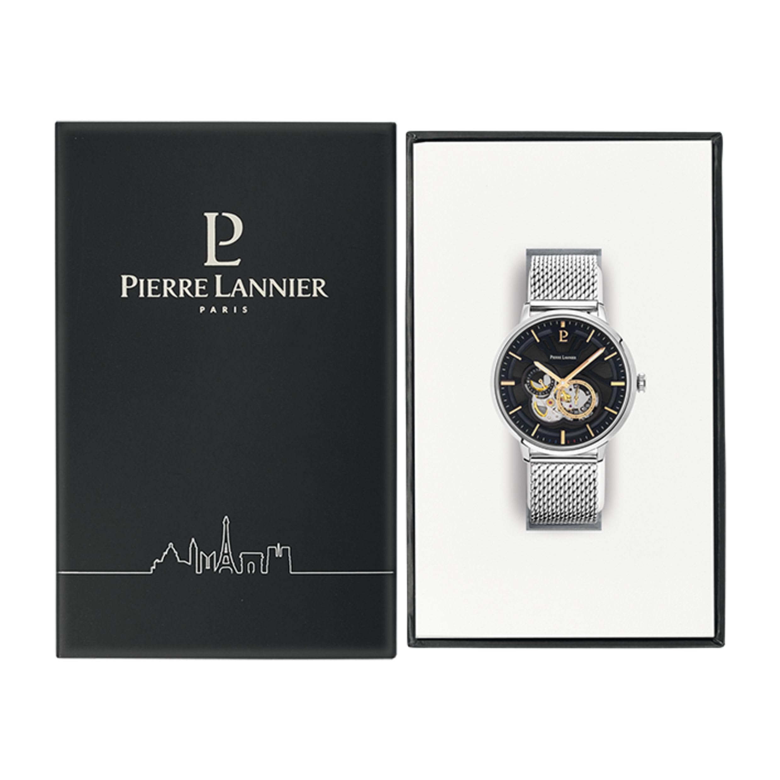 pierre-lannier-trio-automatique-montre-homme-acier-noir-42-mm-5-atm image 5