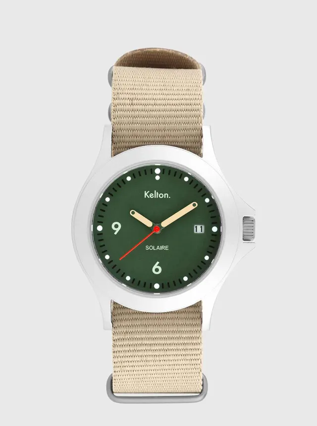 kelton-green-solar-sun-nato-montre-solaire-field-verte image 1