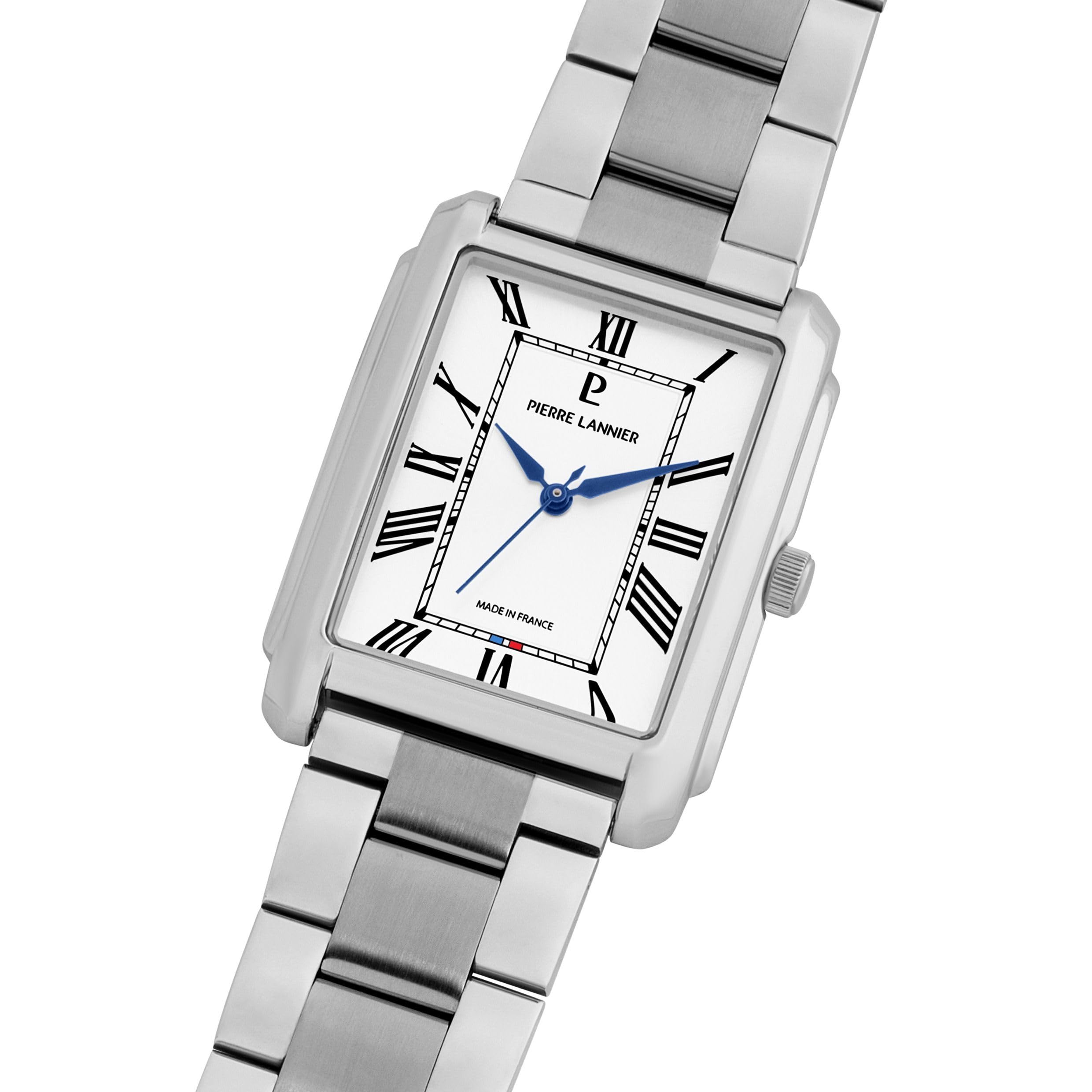 pierre-lannier-empire-montre-rectangulaire-argent-e-cadran-argent-chiffres-romai image 3