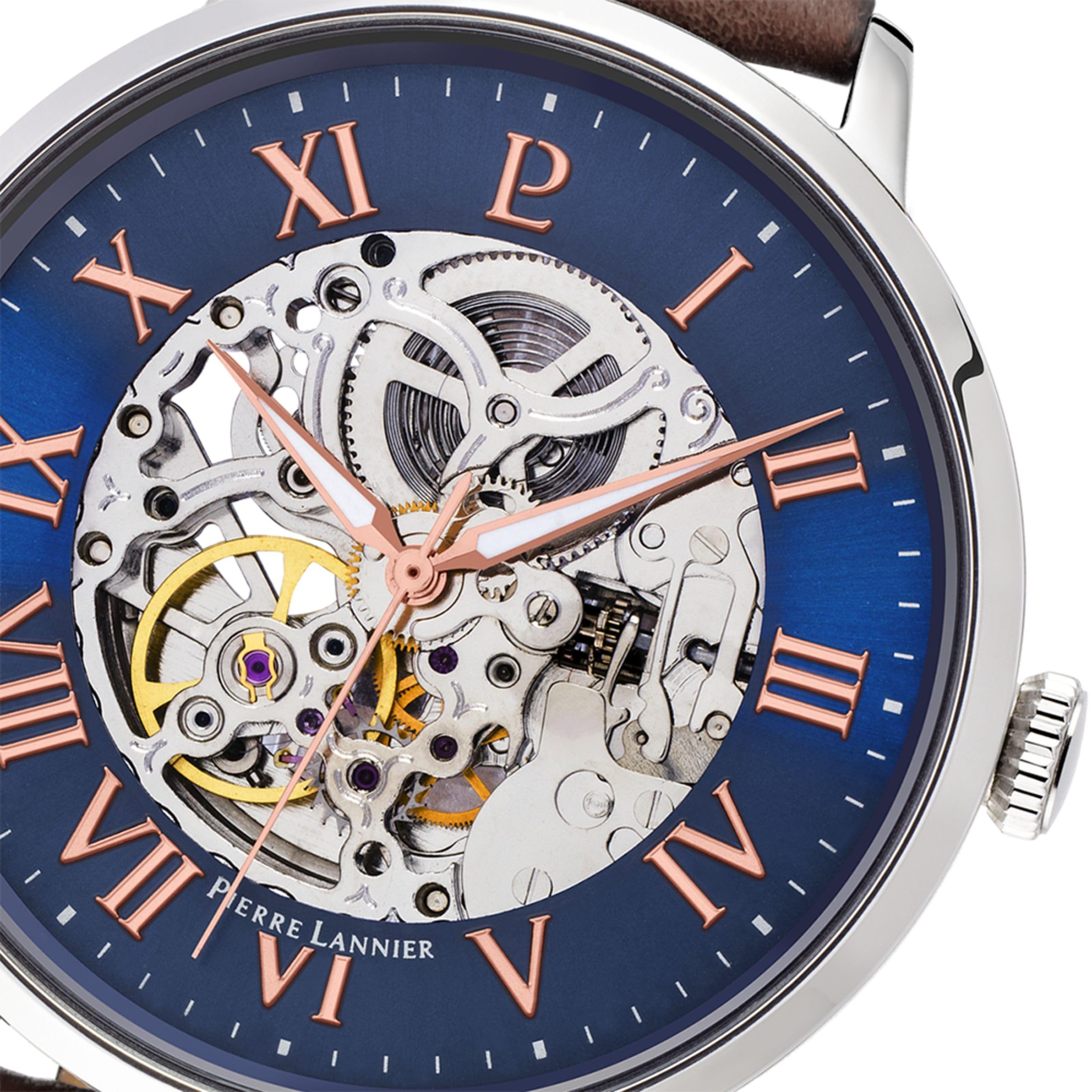 pierre-lannier-322b164-montre-homme-automatique-42-mm-bracelet-cuir-marron image 4