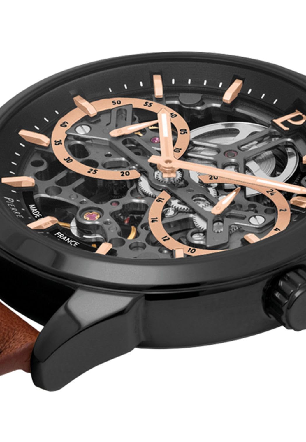pierre-lannier-monarck-montre-automatique-43-mm-acier-inoxydable-noir image 2