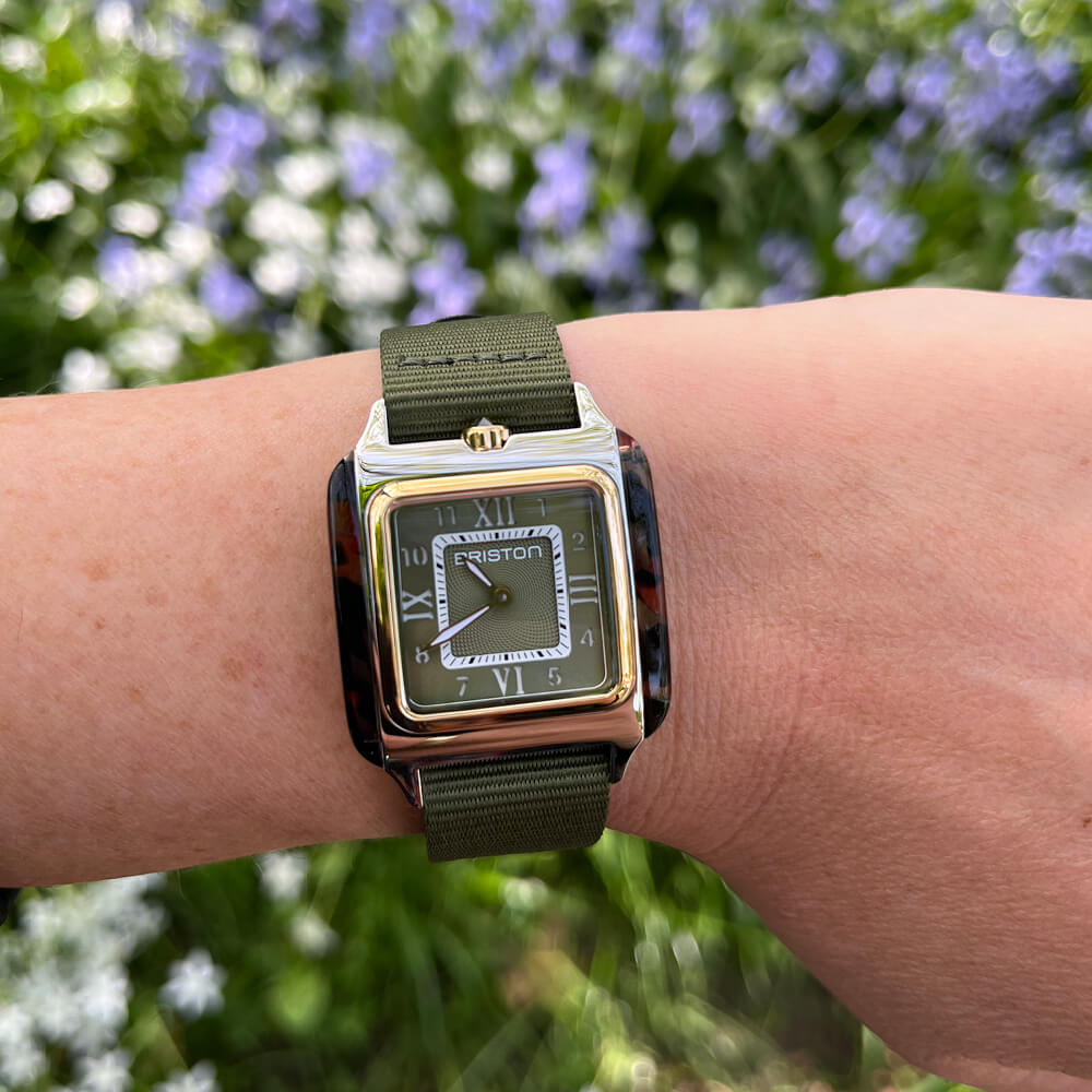 briston-streamliner-kennedy-spring-montre-hm-30-mm-gold-vert-olive image 3