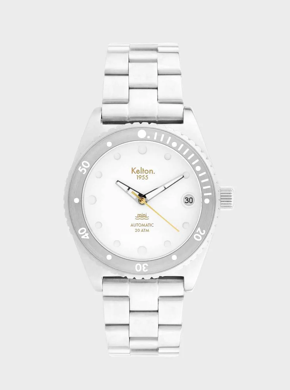kelton-1955-mini-montre-de-plong-e-blanche-20-atm-34mm image 1