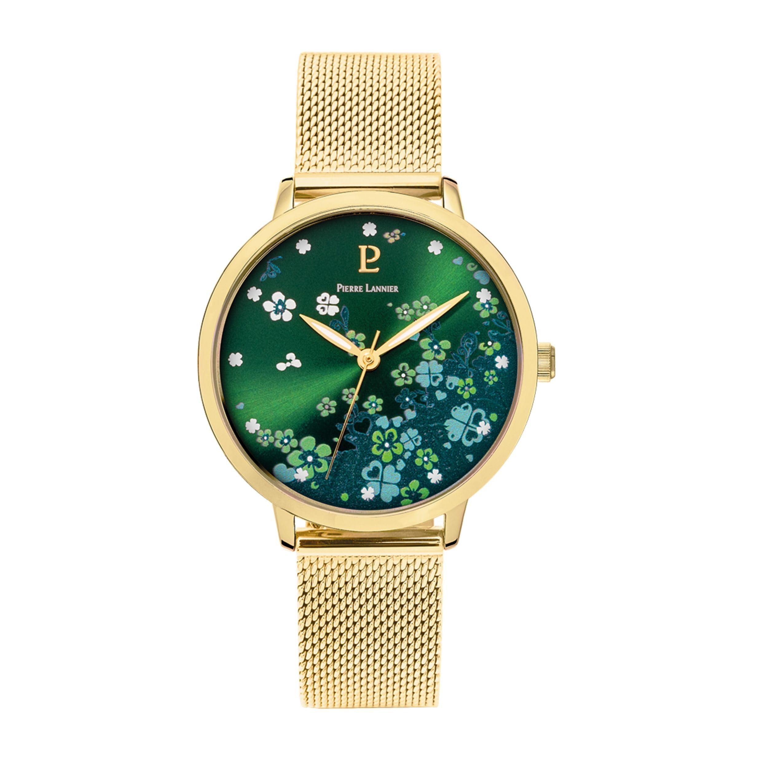 pierre-lannier-tallia-montre-femme-quartz-36-mm-acier-dor-cadran-vert-3-atm image 2