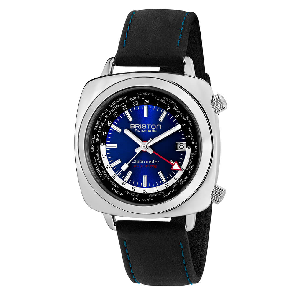 briston-clubmaster-classic-bracelet-cuir-vintage-20-mm-noir-bleu image 5