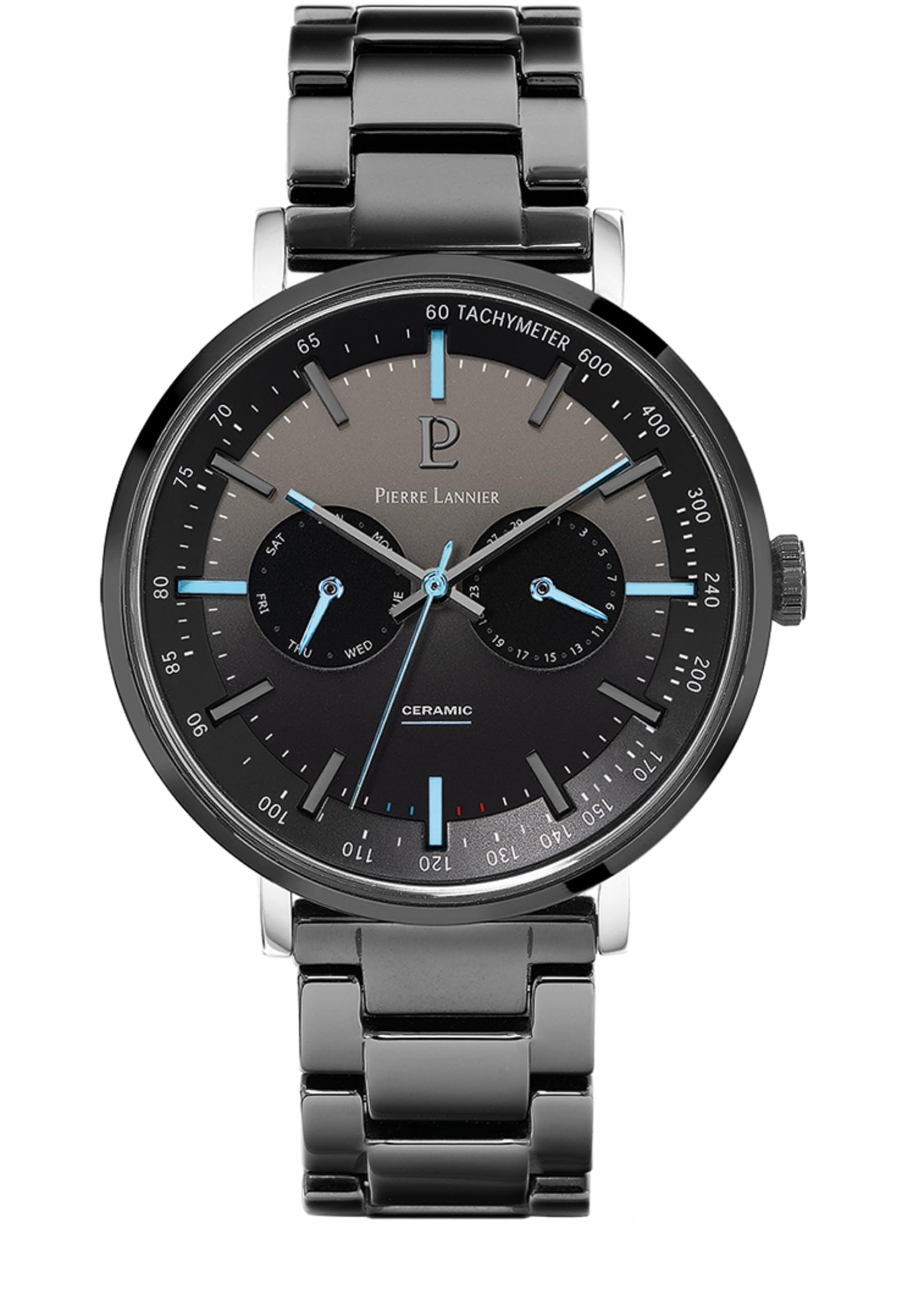 pierre-lannier-ceramic-montre-homme-cadran-noir-bracelet-c-ramique-noir-43-mm image 1