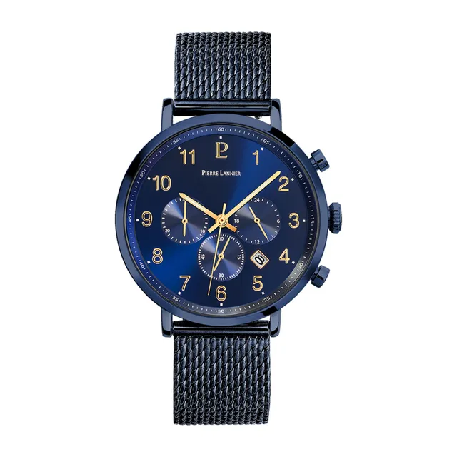 pierre-lannier-baron-chronographe-quartz-43-mm-acier-bleu-5-atm image 1
