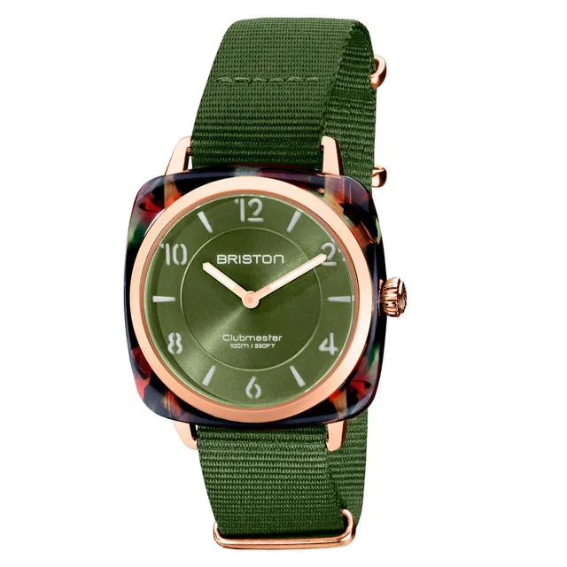 briston-clubmaster-chic-hm-36-mm-or-rose-vert-olive image 1